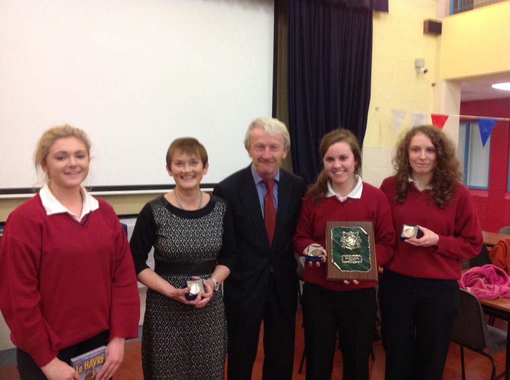 Winning Students together with Ms. Earley (teacher) and Joe Walsh (Lecturer)